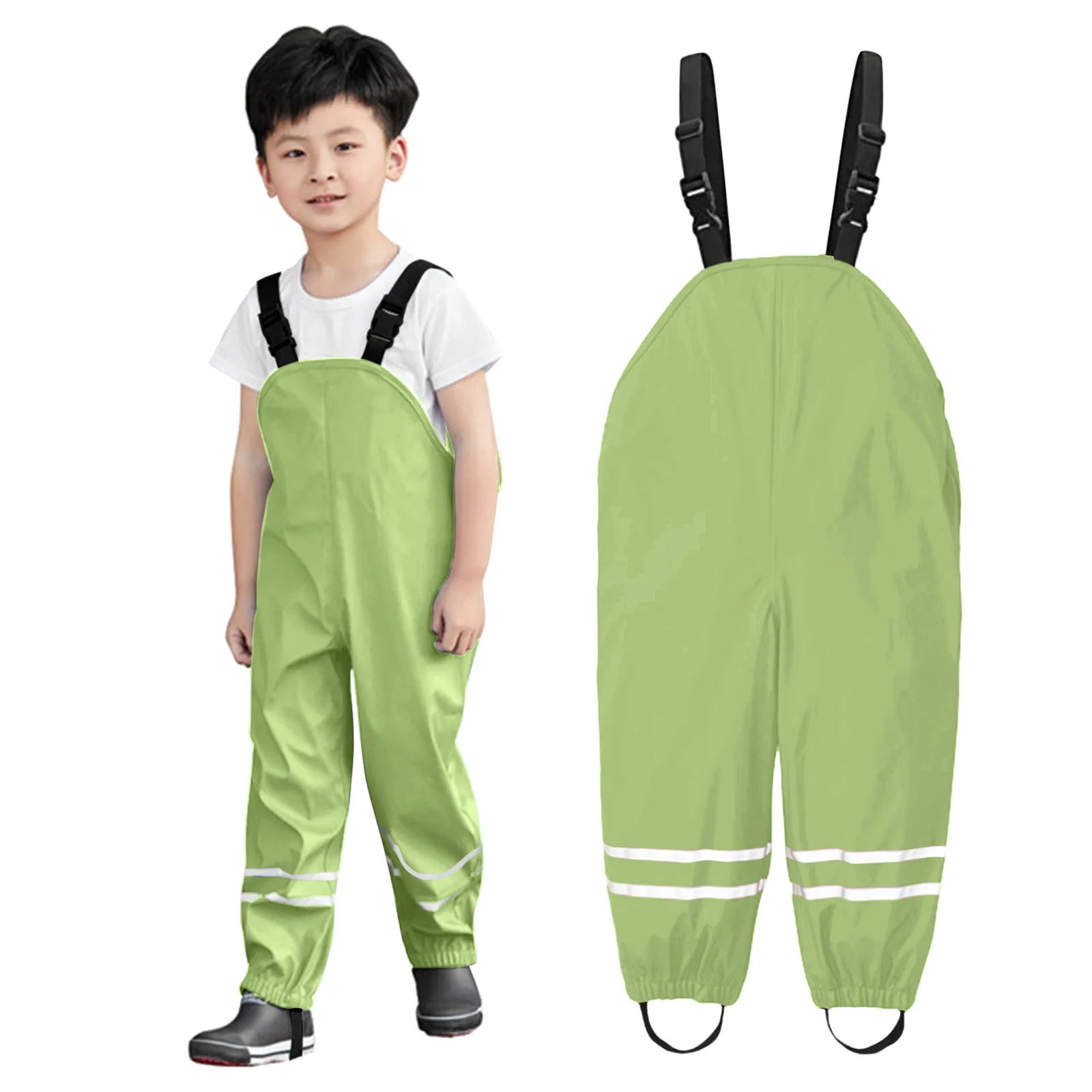 1-9 Years Old Kids Rain Pants Outdoor Waterproof Rainwear Baby Boy Girl Dungarees Windproof Waterproof Mud Jumpsuit Clothes