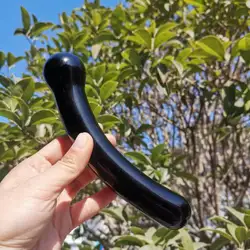 天然黒曜石18cm,癒しの贈り物のためのクリスタルマッサージ