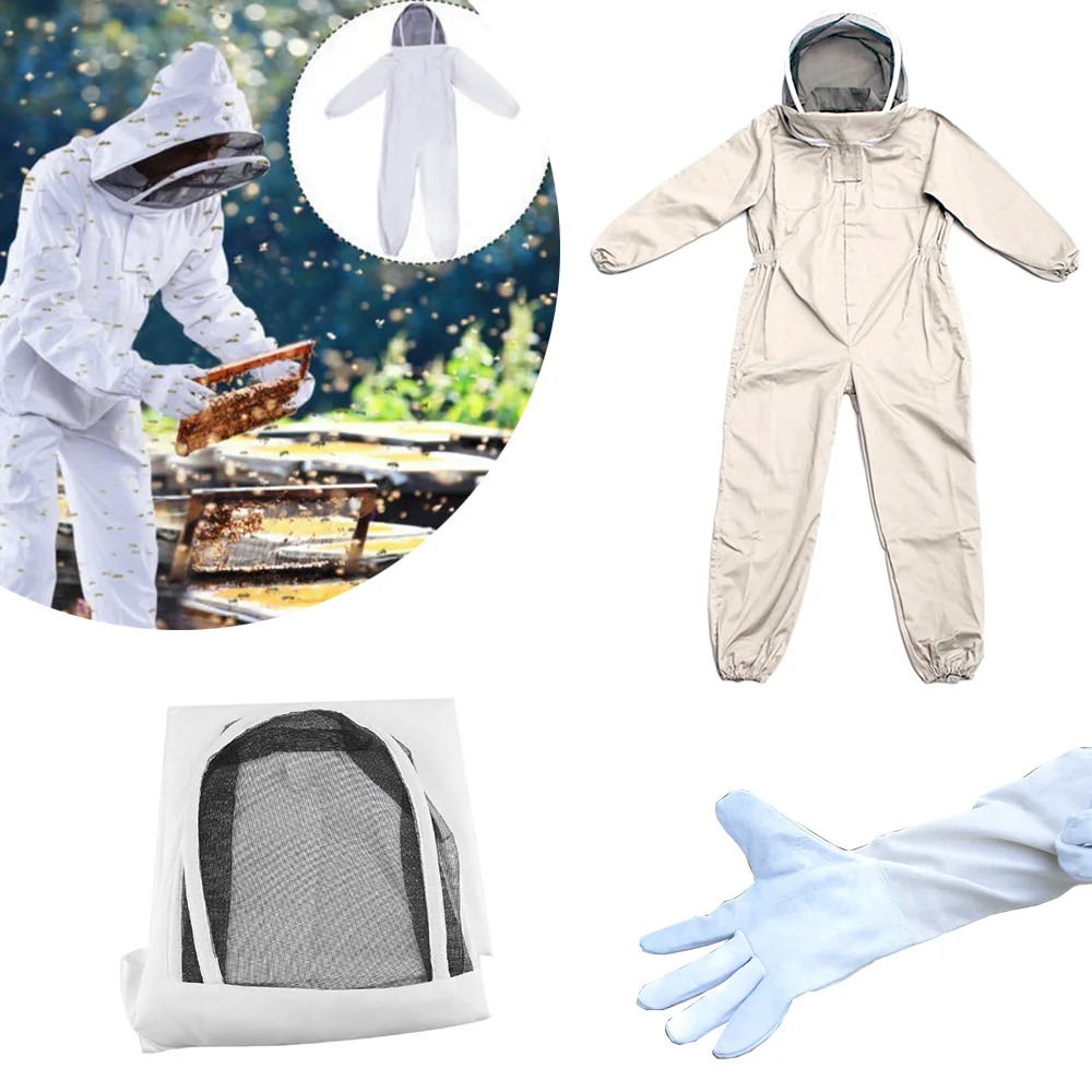 

1PC Thickening Type Beekeeping Full Body Protective Clothing Veil Hood Hat Anti-Bee Coat Special Bee Suit Equipment Beekeep Tool