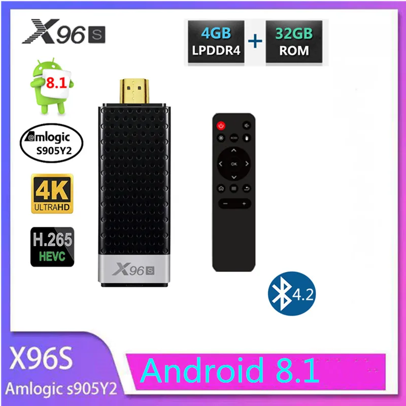 X96S جهاز كمبيوتر صغير أندرويد 8.1 صندوق Amlogic S905Y2 DDR4 4GB RAM 32GB ROM جهاز استقبال للتليفزيون 5G واي فاي BT 4.2 4K HD مشغل الوسائط مجموعة