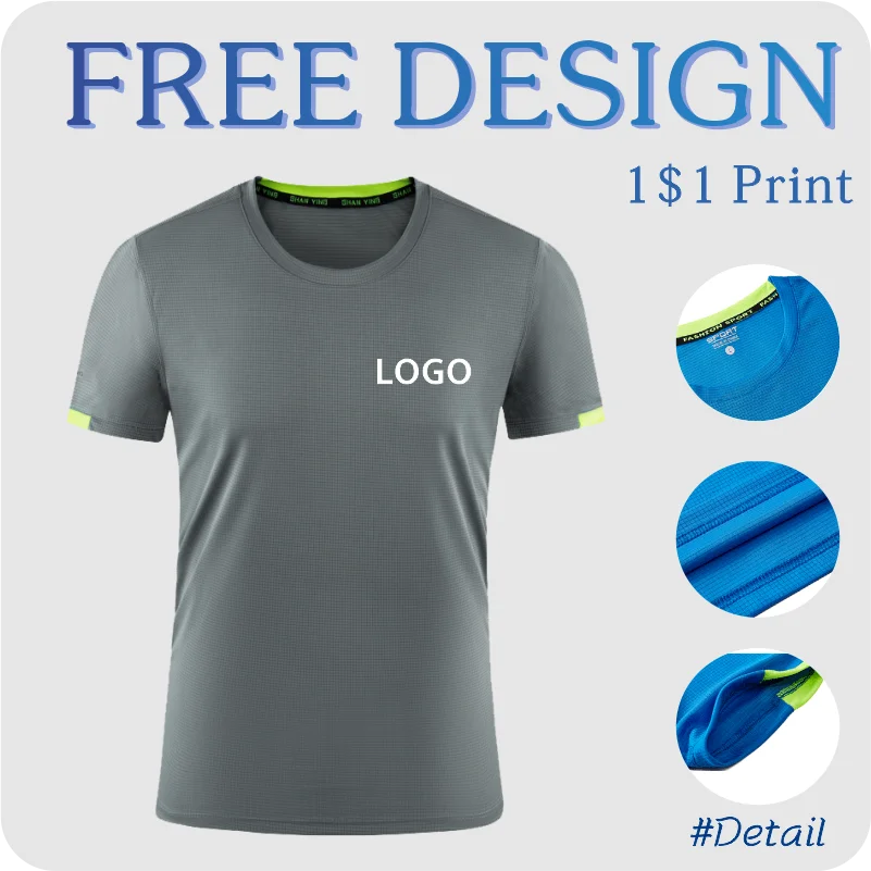 Quick-drying T-shirt Summer Men/Women Breathable Sports Tops Skin-friendly and Comfortable Custom Printed Embroidered LOGO NSLP