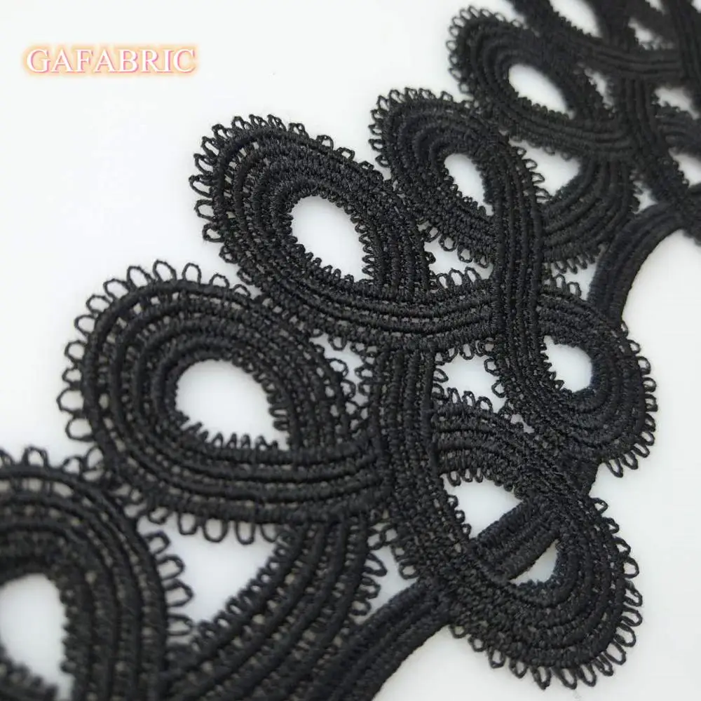 Embroidered Lace-Trim 7-8 cm Wide Applique Milk silk lace for Clothes Home Textiles Apparel Sewing Strip Trimmings Lace Fabric