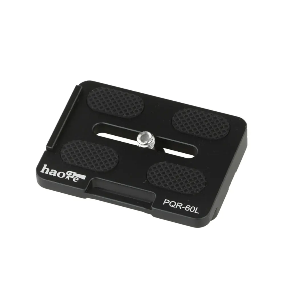 Haoge 60mm câmera universal placa de liberação rápida com flange bordo retrátil para arca padrão tripé bola cabeça braçadeira