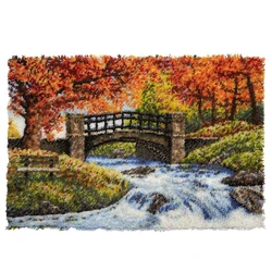 Scenery Latch Hook Kits Rug Making Kits DIY for Kids/Adults Needle Craft with Printed Canvas Pattern Home Decoration