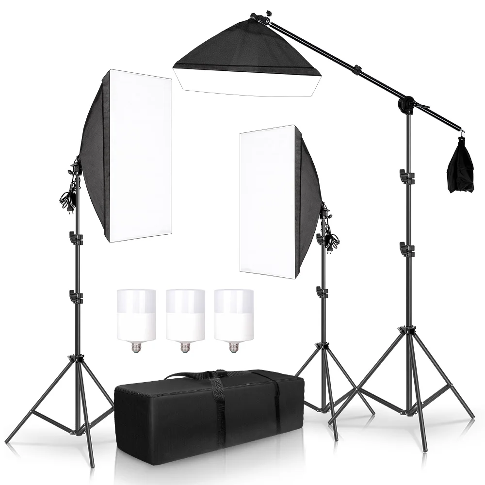 

Softbox Lighting Kit Photography Studio Boom Arm for Video & YouTube Continuous Lighting Professional Lighting Set Photo Studio