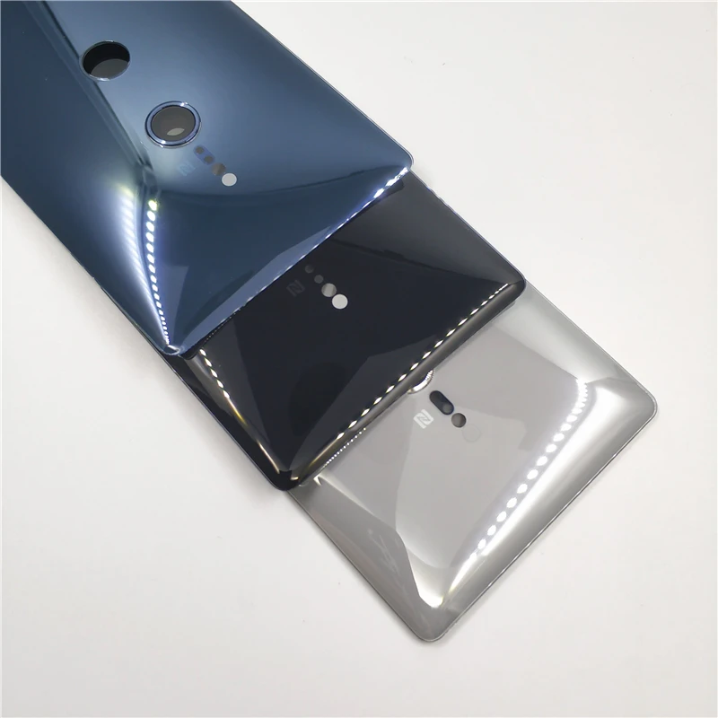 Новинка для Sony Xperia XZ2 H8216 H8266 H8276 H8296, керамическое стекло, задняя крышка батарейного отсека, корпус задней двери с объективом камеры