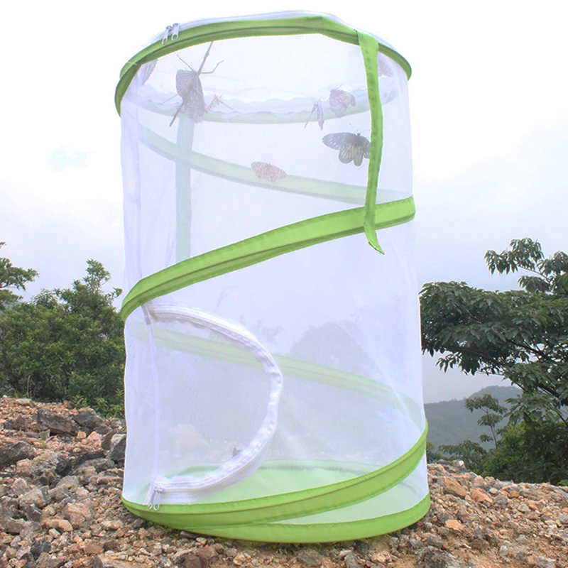 1Pc Butterfly Cage Small Pet Cage Cicada Folding Cage Silkworm Baby Firefly Insect Breeding Box 2025 New Arrival