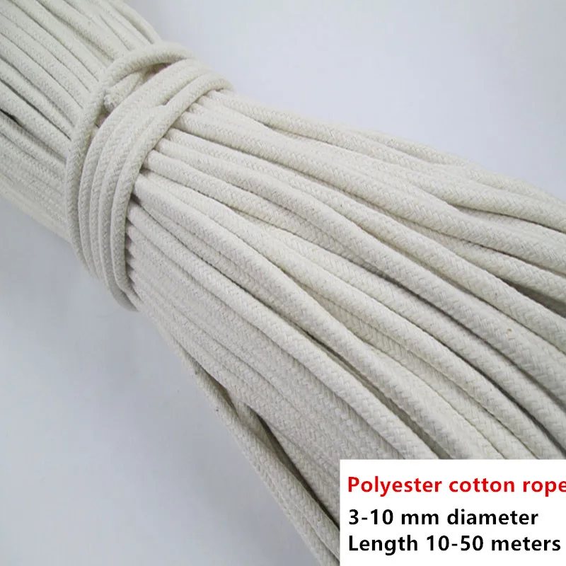 Solid Core Cotton Rope Flag, Tying Packaging, Clothesline Flagpole, Bondage Cord, Drawstring of Shoes and Hat, DIY