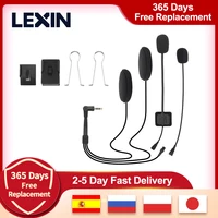 LEXIN-juego de auriculares y clip para LX-B4FM, intercomunicador para casco completo/medio, con sonido fuerte de alta calidad, conector de auriculares Bluetooth