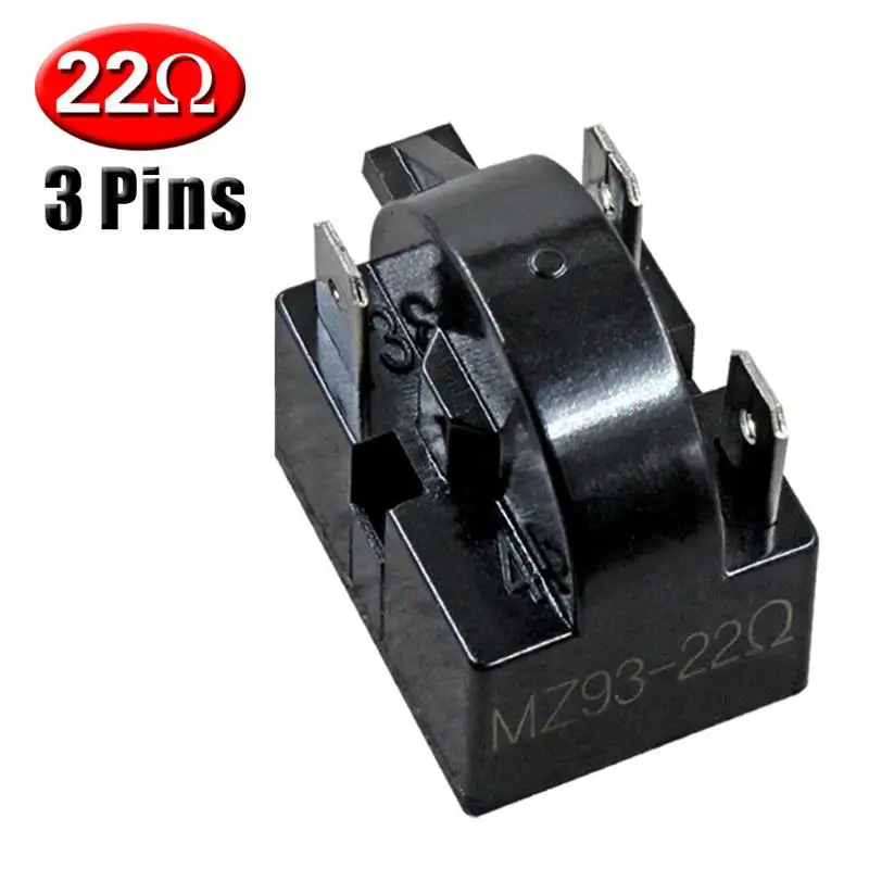 3 pin 22 ohm refrigerador motor de arranque PTC compresor de nevera congelador de insertar mecanismo de arranque de refrigerador plaquita grande
