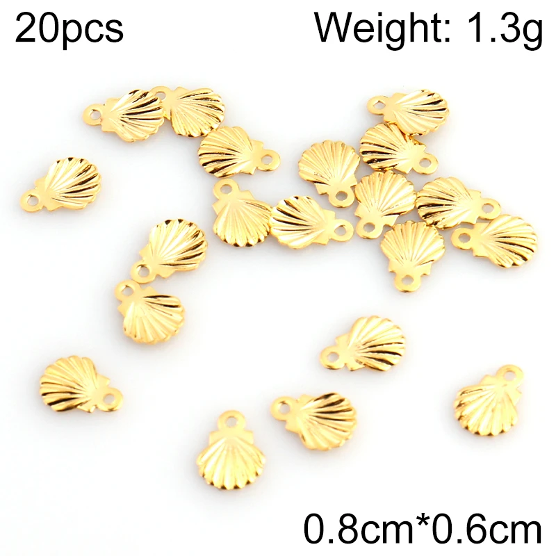 20pcs/lot 8x6mm 304 Stainless Steel Shell Charm for Jewelry Making Accessories DIY Bracelet Necklace Pendants Jewelry Findings20