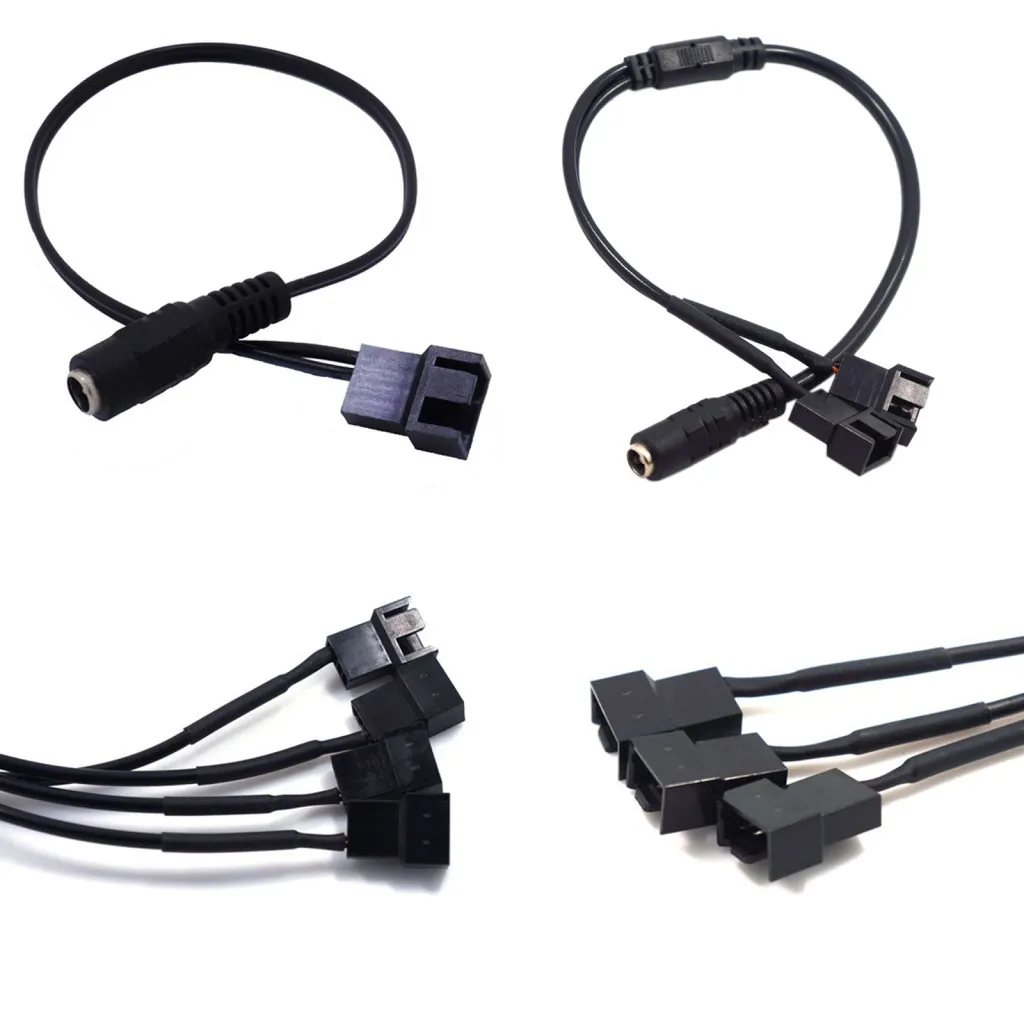 4Pin IDE Molex To 1/2/3/4-Port 3Pin/4Pin Cooler Cooling Fan Splitter 12V Adapter Converter Power Supply Cable PC Fan Cable