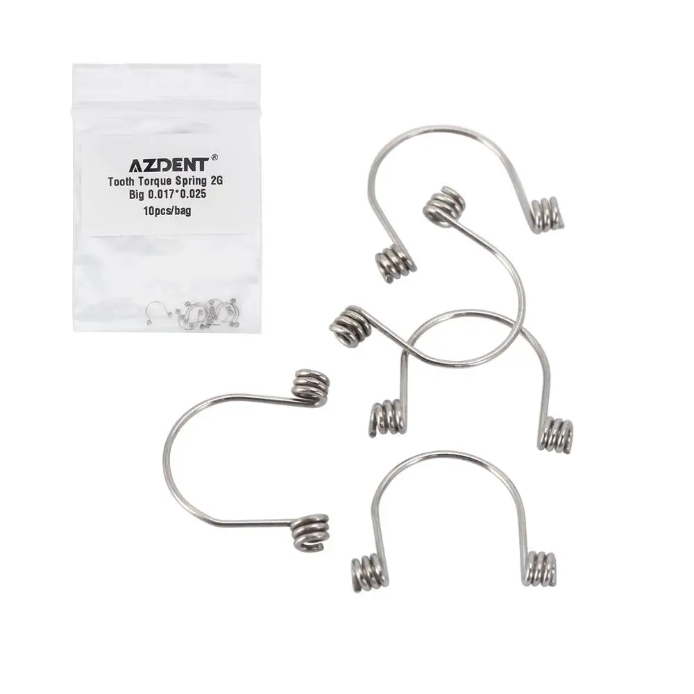 10Pcs/Pack AZDENT Dental Orthodontic Anterior Teeth Torque Rectangular Springs Stainless Steel