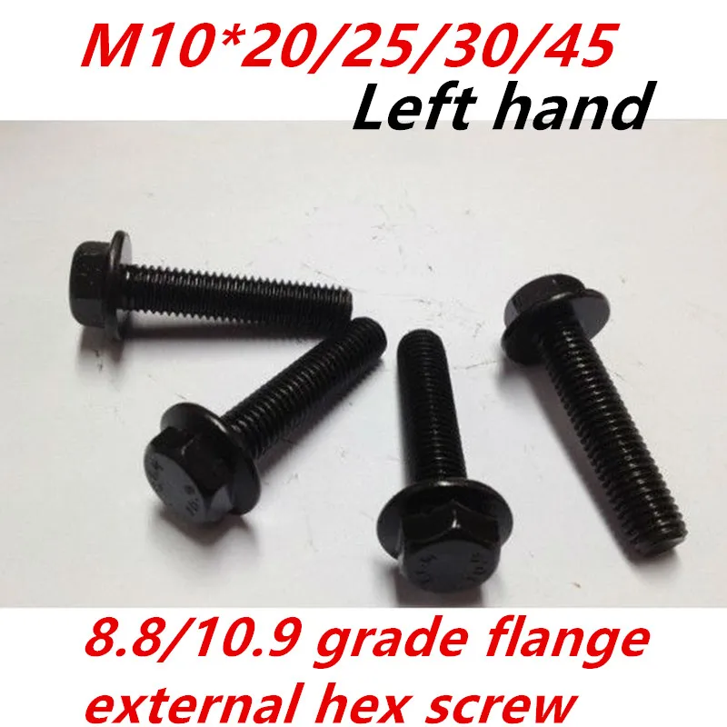 

10.9 grade 8.8 gradeM10*20/25/30/45 flange external hex screw left hand threaded screws bolts for cutting machines plate766