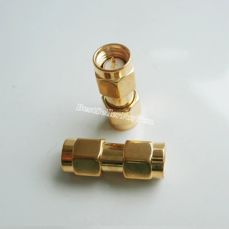 1Pcs Adapter Sma Connector Male Naar Sma Connector Male Plug Rf Connector Recht Vergulde