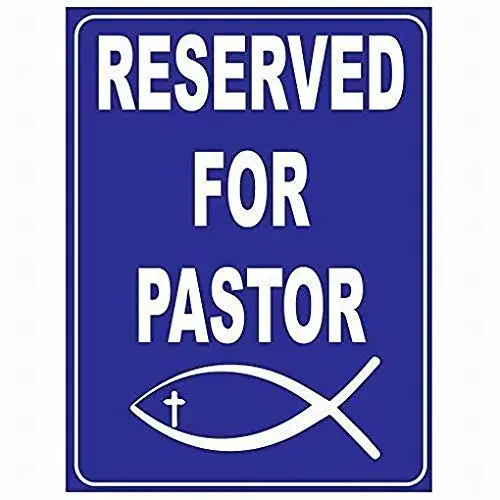 Warning Sign Parking Sign 8x12 Reserved for Pastor with Symbol Sign Wall Decor