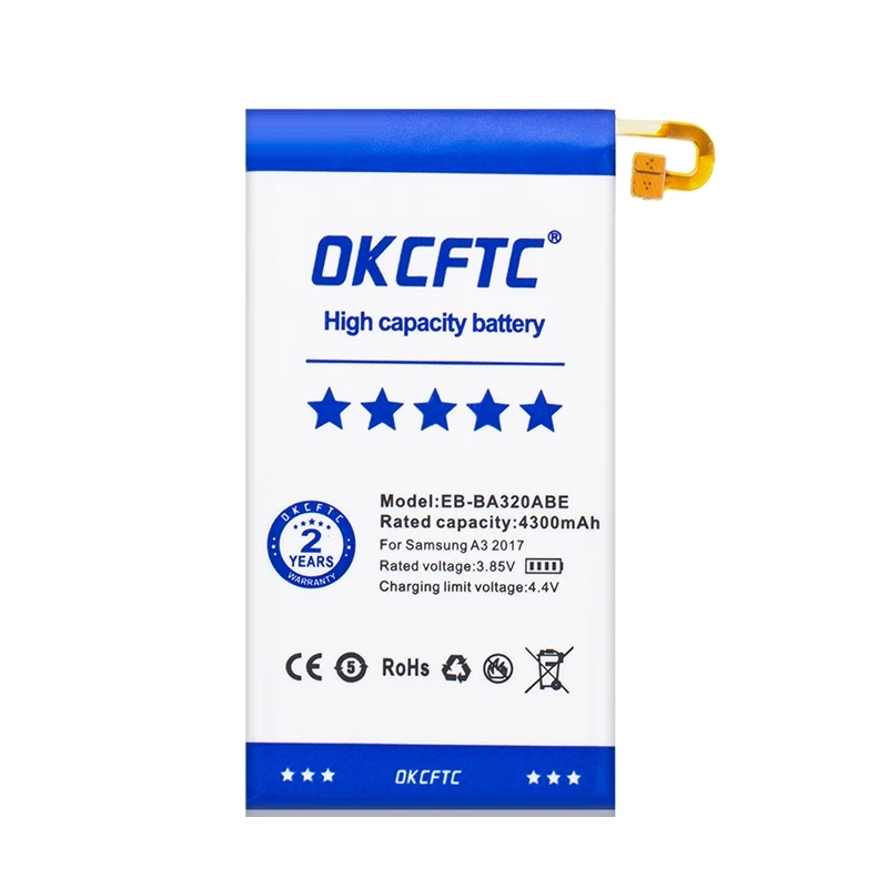 OKCFTC EB-BA320ABE 4300mAh Battery for Samsung Galaxy A3 2017 SC-04J SGH-N417 A320 A320FL A320Y A320F