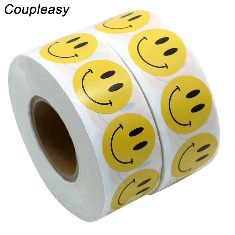 500Pcs Smiley Face and Sad Face Paper Stickers Kids DIY Stickers Scrapbooking Teacher Reward Stickers School Stationery Supplies