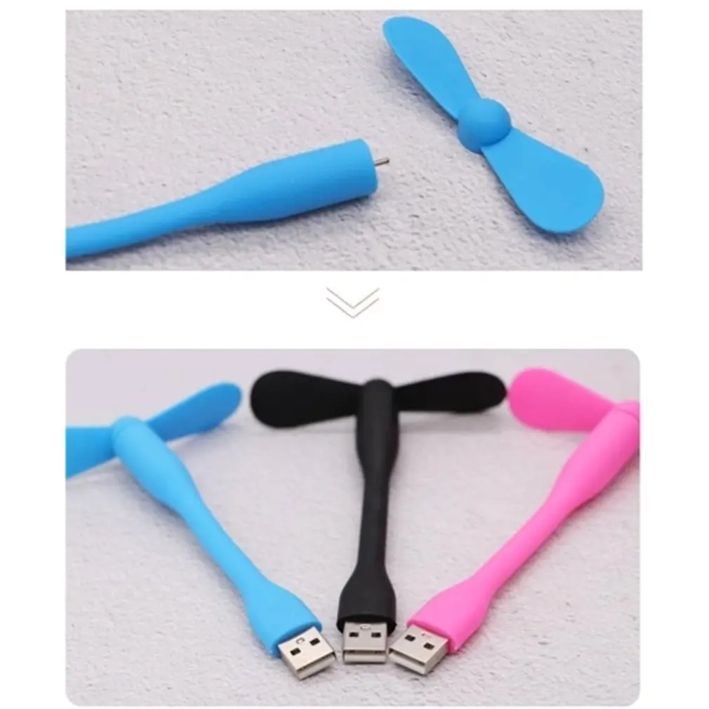Portable Flexible Mini Cooling Fan Cooler Adjustable USB Fan for Laptop Desktop Power Bank Random Color Plug and Play