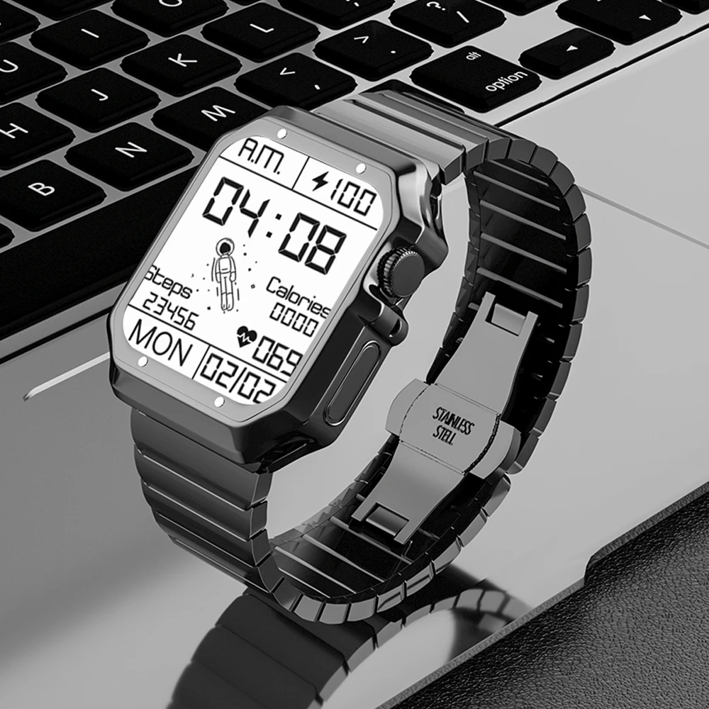 

Мягкий чехол из ТПУ + ремешок из нержавеющей стали для Apple Watch 44 мм/42 мм/40 мм/38 мм, сменный Браслет для iwatch 6 SE 7 5 4 3 2