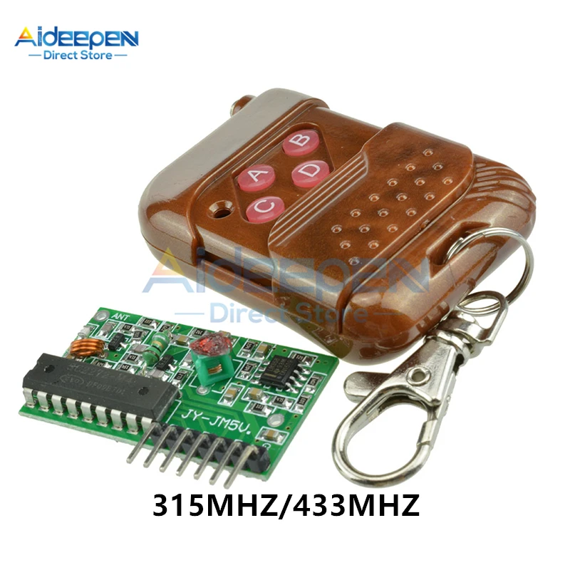 1Set IC 2262/2272 4 Channel 315Mhz 433Mhz Key Wireless Remote Control Kits Module ASK Decoding Receiver Board For Arduino