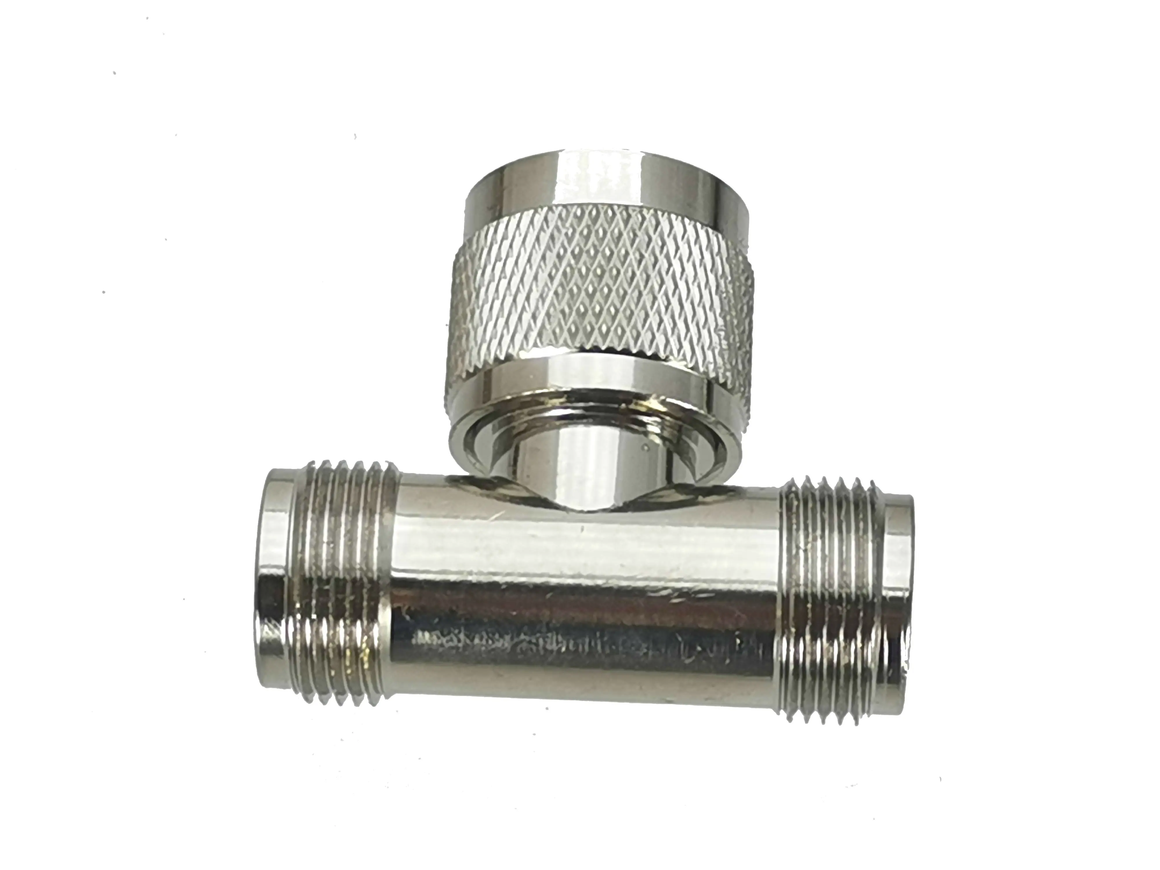 1Pcs N Male Plug to 2x N Female Jack T Type RF Adapter Connector Coaxial High Quanlity Brass 50ohm