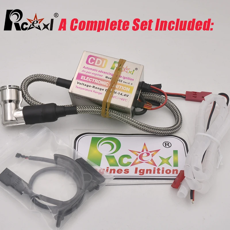 Rcexl Ignition CDI CM6-10mm 90 or 120 Degree Spark Plug DLE Gas Petrol Engine for DLE20/DLE30/DLE55/CRRCpro GP26R/GP50R/DLE20RA