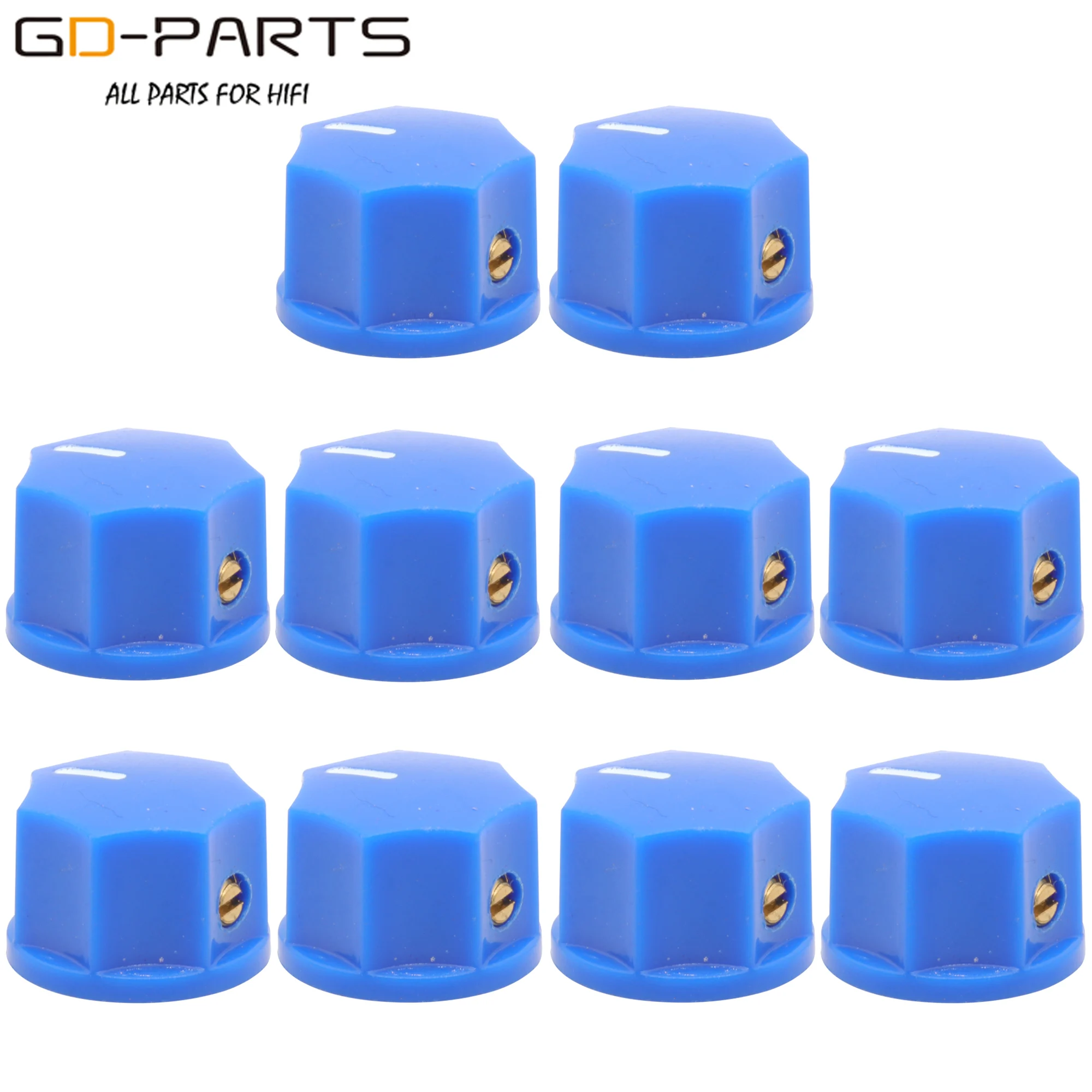 15x10mm Weiß ABS Kunststoff set Pointer Rotary Knob für Gitarre AMP effekt Pedal Stomp Box Overdrive Radio lautsprecher, 1/4 \