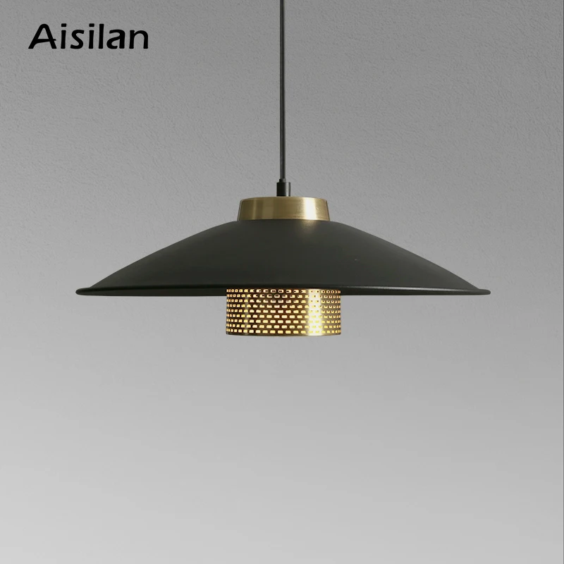 

Aisilan LED Pendant Light E27 Replaceable Bulb Dining Room Lamp Nordic Artistic Metal Minimalist Bar Study Cafe Hang Lamp