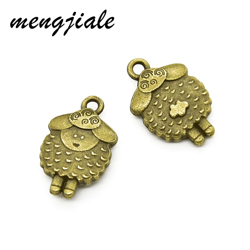 10pcs Wholesale Three Color Sheep Charms Alloy Metal Animals Pendants For DIY Handmade Jewelry Accessories Making 19*12mm