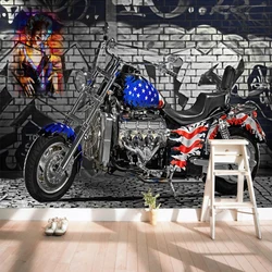 Self-Adhesive Wallpaper 3D Stereo Cartoon Car Wall Graffiti Murals Restaurant Cafe Background Waterproof Sticker Home Décor