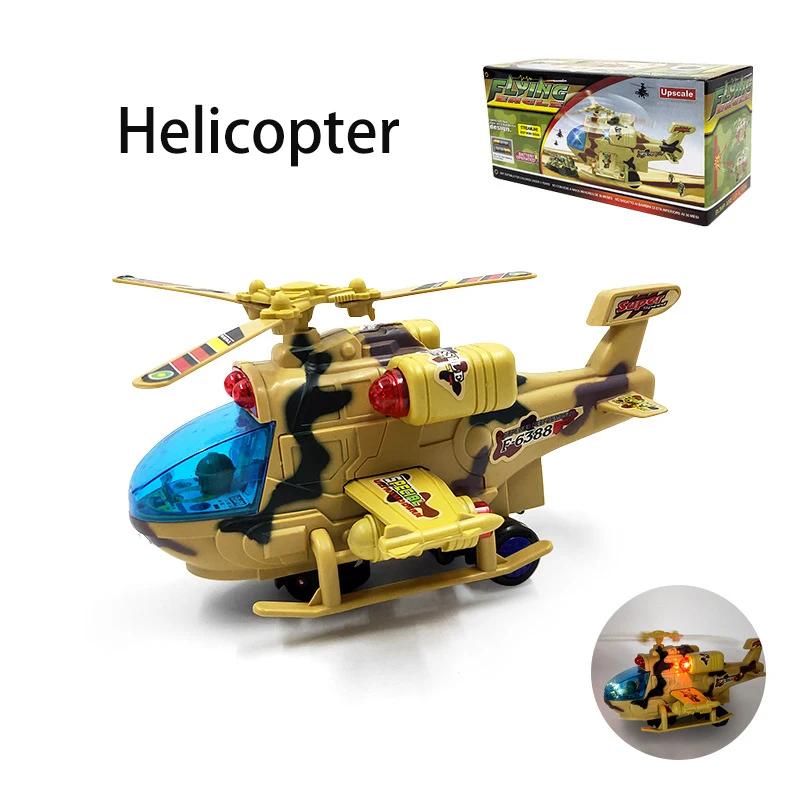 Juegos de ala de helicóptero para niños, juguetes para niños, Camuflaje, avión eléctrico con batería de ataque, vuelo de dibujos animados