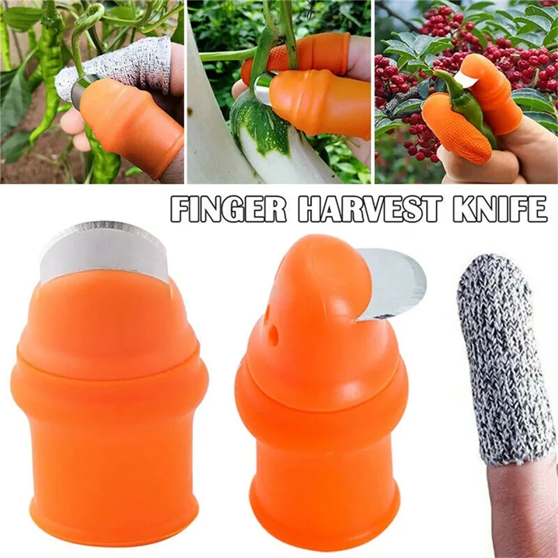 ใหม่ซิลิโคน Thumb มีด Finger Protector ผักการรวบรวมมีดพืชใบมีดกรรไกรตัดแหวนสวนถุงมือ