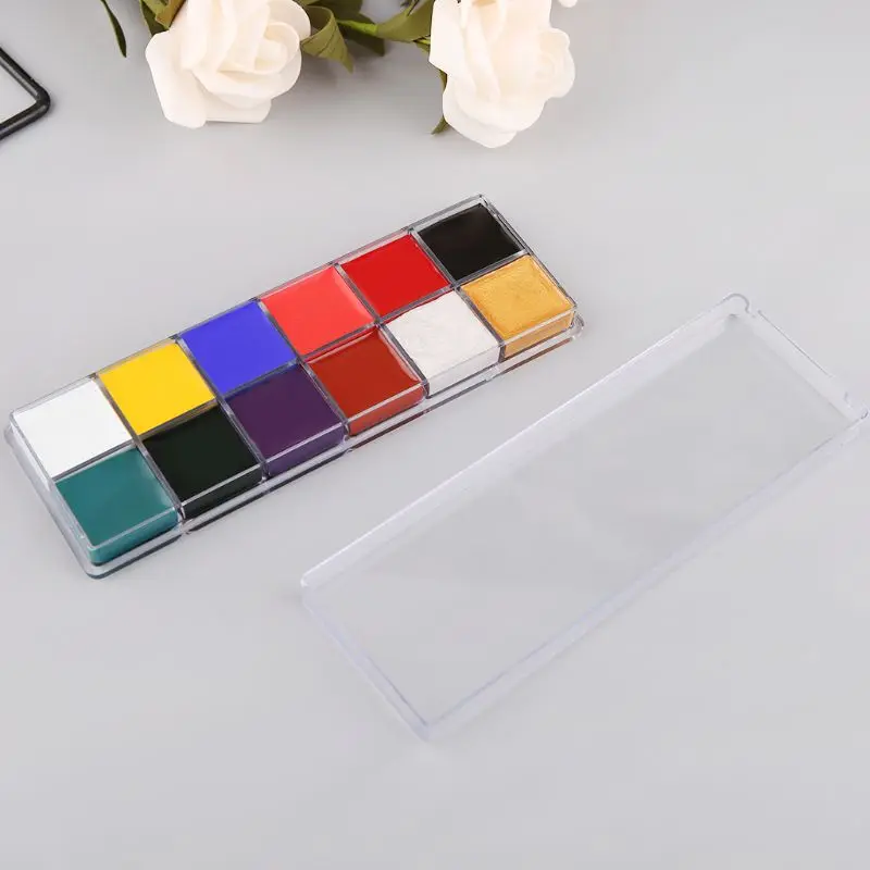 لوحة زيتية احترافية للجسم والوجه ، 12 لونًا ، صبغة لمجموعة الجمال ، مستحضرات التجميل ، مستلزمات المكياج W91A