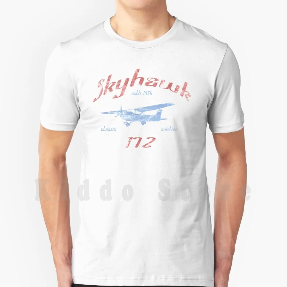 Cessna 172 Skyhawk Classic Vintage Pilot Design T Shirt Men Cotton Cotton S-6xl Cessna 172 Skyahwk Airplane Avgeek Aviation