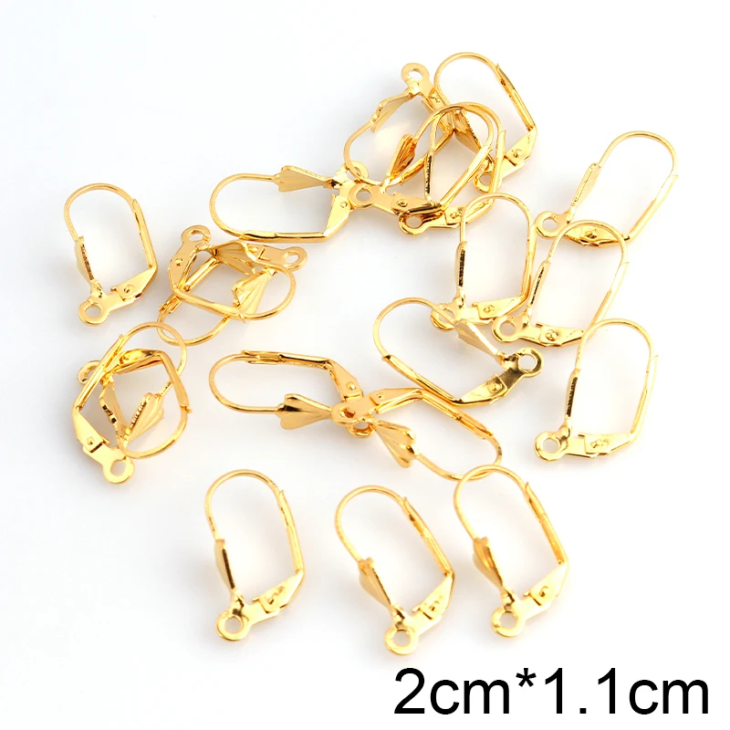 20pcs Stainless Steel Earrings French Hoop Earring Clasps Fitting Ear Setting Base For DIY Jewelry Making Supplies Accessories