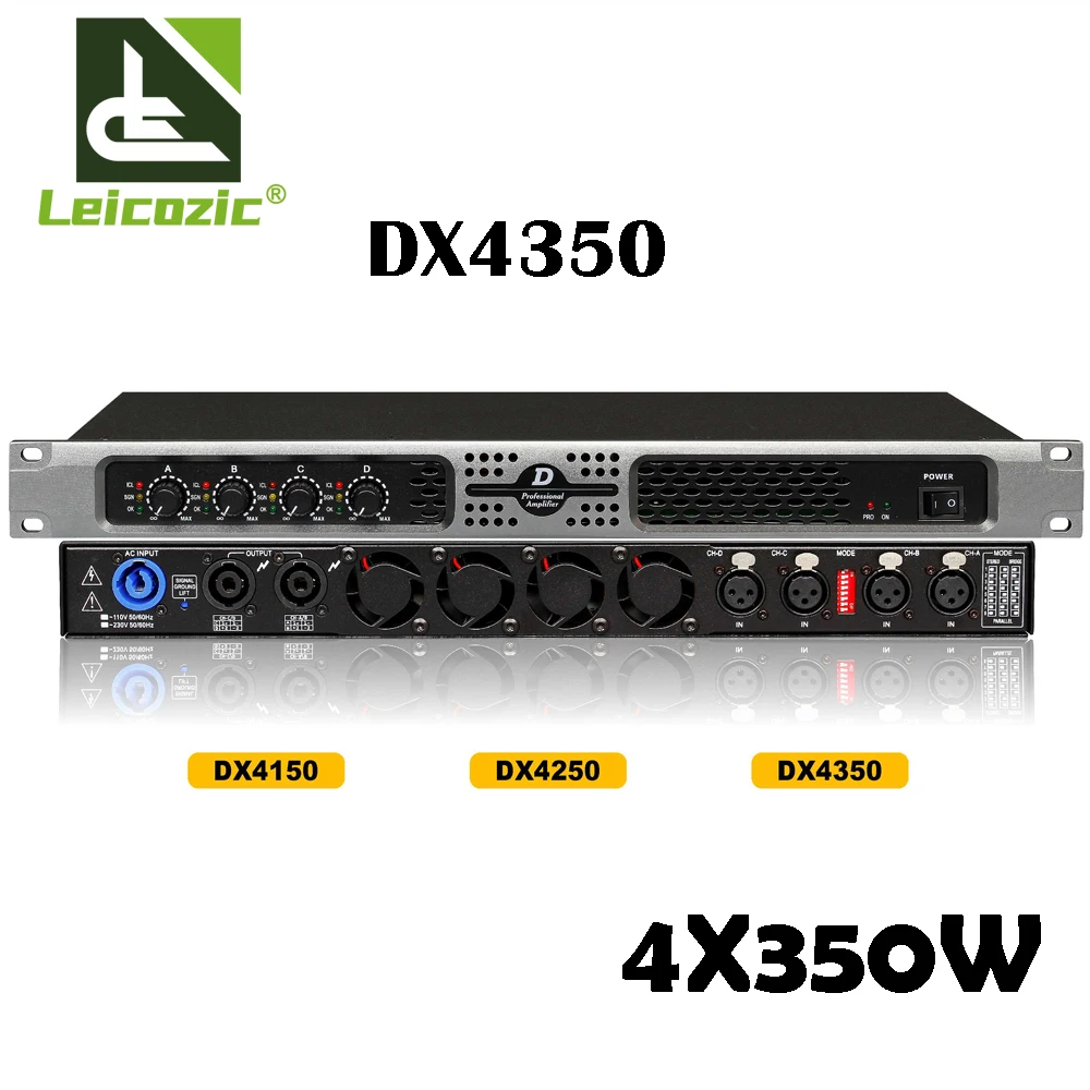 

Leicozic DX4350 RMS 350W x4 @8 Ω Professional Amplifier Class D 4 Channel Amplificador Audio Power Amps Digital Amplificateur