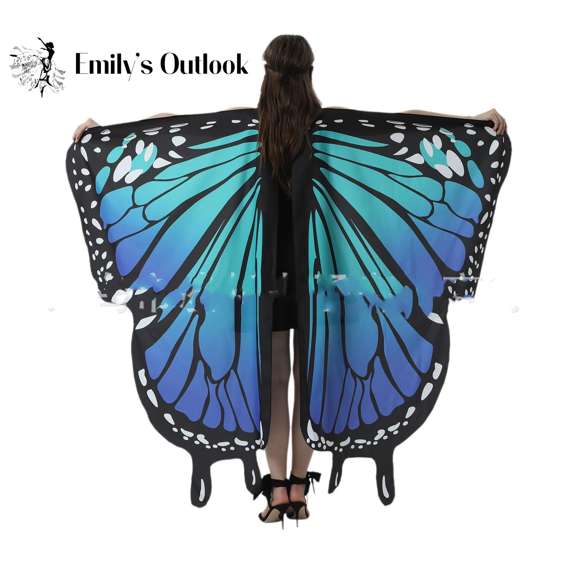 

Butterfly Wings Costume Adult Girl Halloween Fairy Cape For Festival Party Dress Up Nymph Pixie Cloak Carnival Shawl Colorful