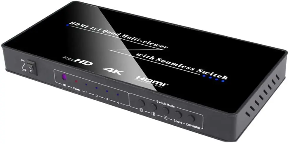 4K 3D HDMI 멀티 뷰어 4x1 HDMI 쿼드 스크린, HDMI 심리스 스위처 기능이 있는 실시간 멀티 뷰어