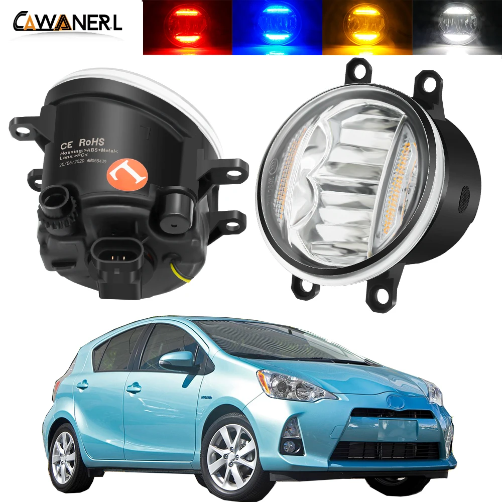 2in1 Function Fog Light + Daytime Running Lamp For Toyota Prius Plus C V 2011-2015 Car 30W 8000LM LED Fog Light Assembly DRL 12V