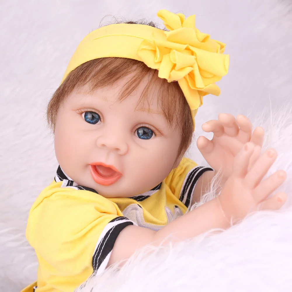 

48cm Full Silicone Vinyl Body Girl Lifelike Reborn Baby Doll Newborn Princess Toddler Toy Waterproof Children Girl Birthday Gift