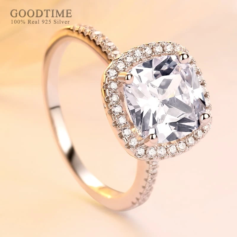 Luxe Vrouwen Ring 925 Sterling Zilveren Ring Zirconia Strass Ring Rose Goud Kleur Trouwringen Zilveren Sieraden Voor Bruid Party