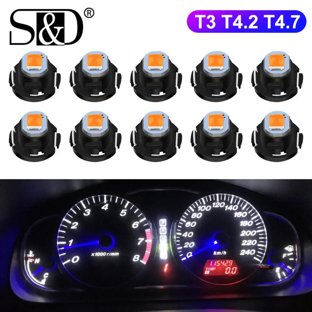 

10pcs T3 LED Bulb T4.2 T4.7 LED Super Bright High Quality LED Car Board Instrument Panel Lamp Auto Dashboard Warming Indicato