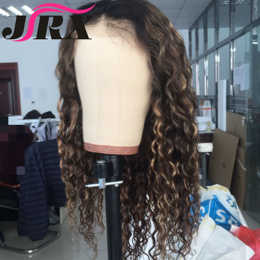 Highlight Curly Human Hair Wigs for Women Brazilian Remy 13*4 Lace Wigs 1B 27 Honey Blonde Curly Deep Part Lace Wigs