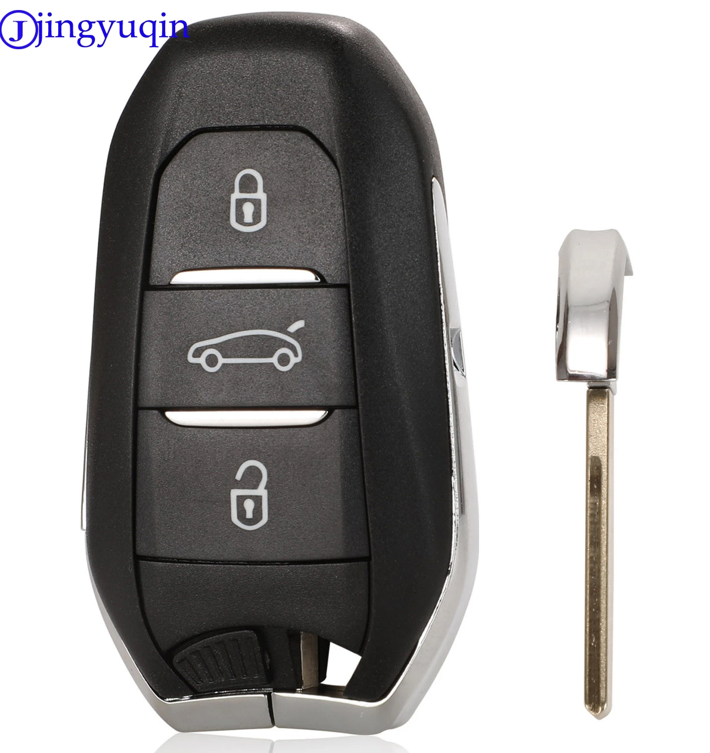 jinyuqin Smart Keyless Go Remote Key 3 Buttons 433MHz 4A PCF7945 ID46 Chip For Peugeot 308 408 508 5008 Emergency key HU83/VA2