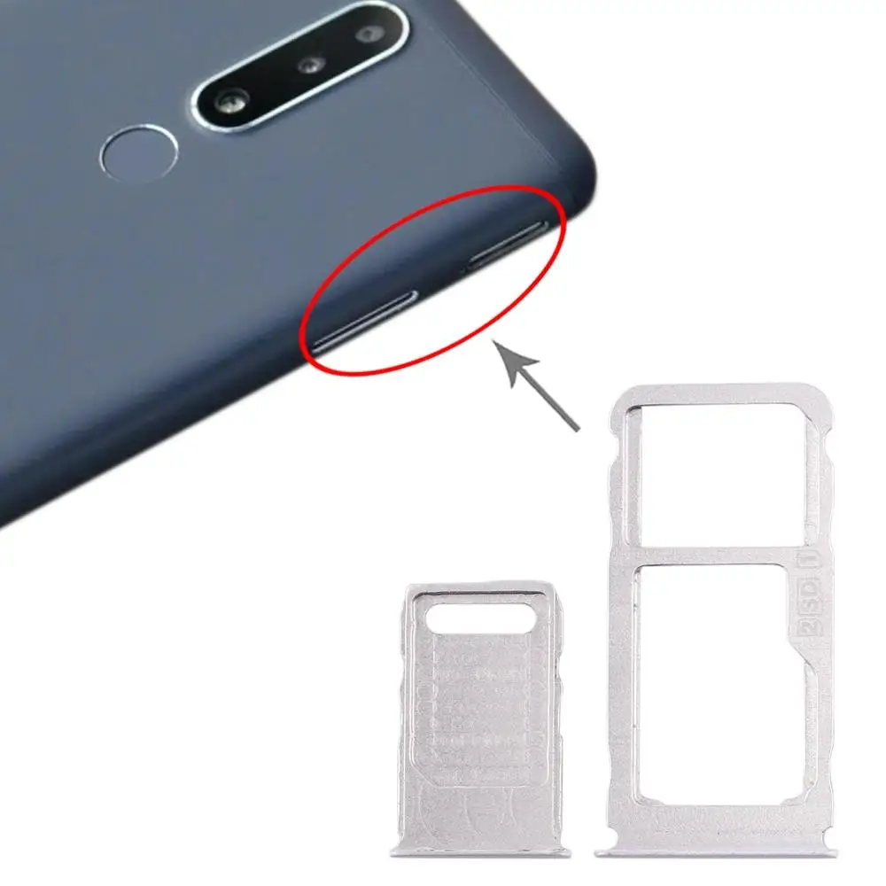 SIM Card Tray + SIM Card Tray + Micro SD Card Tray for Nokia 3.1 Plus