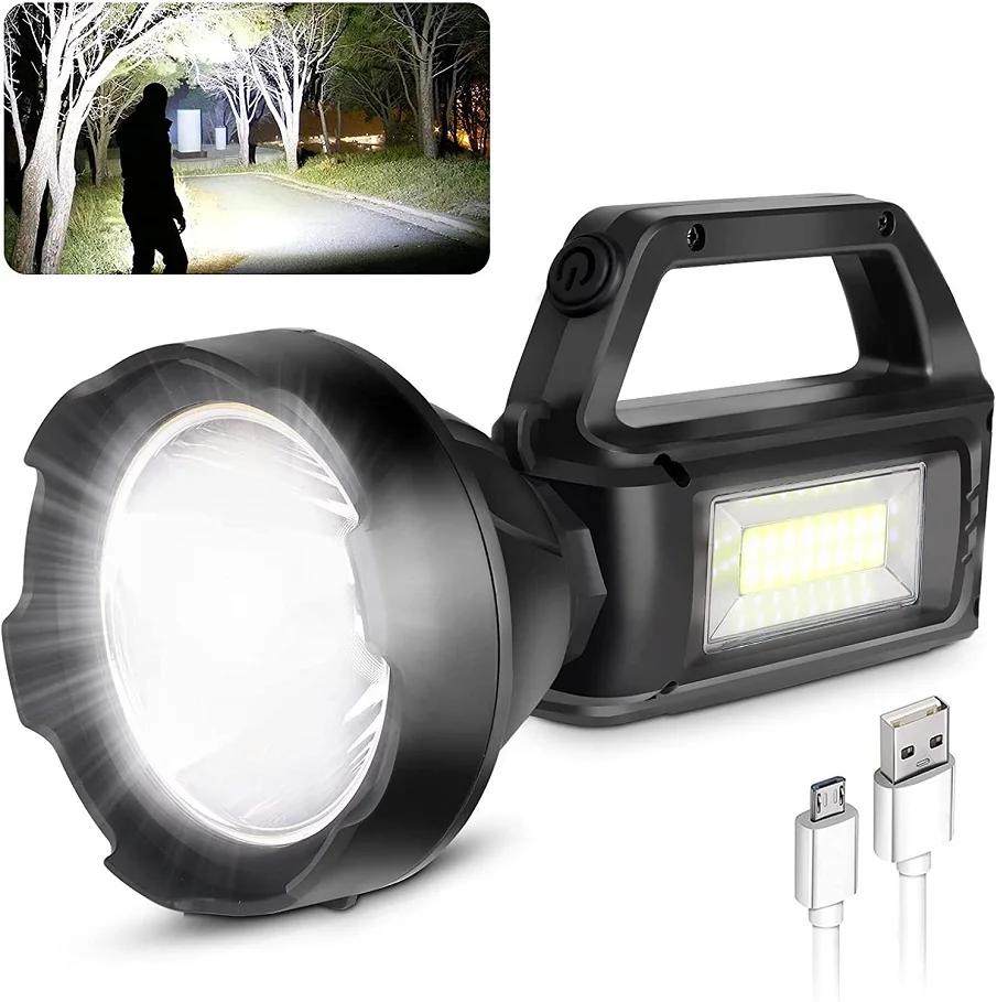 

Portable Searchlight Big Beam Long-Range Flashlight USB Rechargeable Waterproof Torch Lantern Outdoor Patrol Flashlight