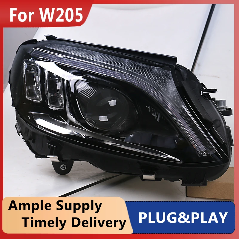 Car Head Lamp for Benz W205 C63 Headlights 2019-2020 C300 C260 New ALL LED Headlight dynamic turn signal DRL Bi-LED LENS