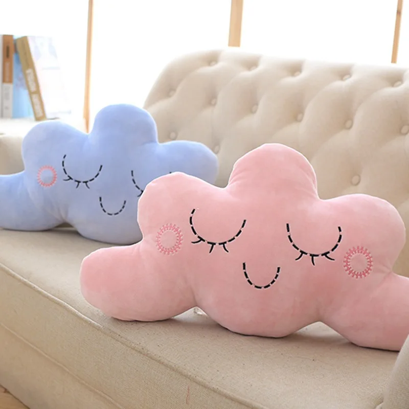 Cute Sleep Present Cartoon Smile Cloud Doll Soft Sofa Cushion Plush Stuffed Toy Room Car Decor Birthday Gift Baby Comfy Pillow