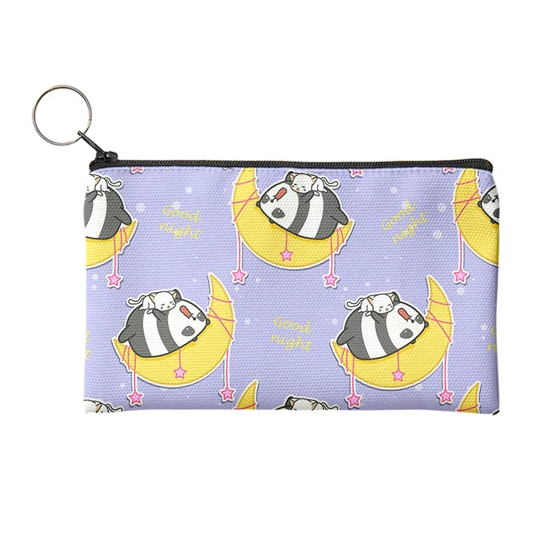 New Unisex Funny Cute Panda Eating Bamboo Cartoon Coin Purse Girls Wallet Pouch With A Zipper Small Bag For Gifts Cosmetic Bag